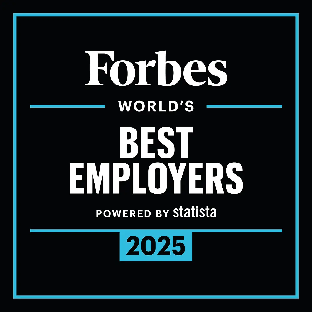 Logo nagrody Forbes World's Best Employers.