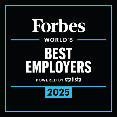 Logo nagrody Forbes World's Best Employers.