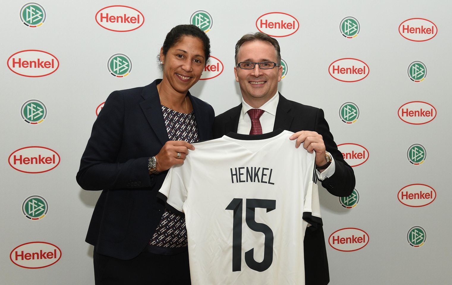 Henkel CFO Carsten Knobel and Steffi Jones