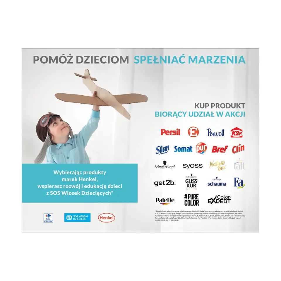 Pomóż dzieciom spełniać marzenia akcja Henkel i Carrefour