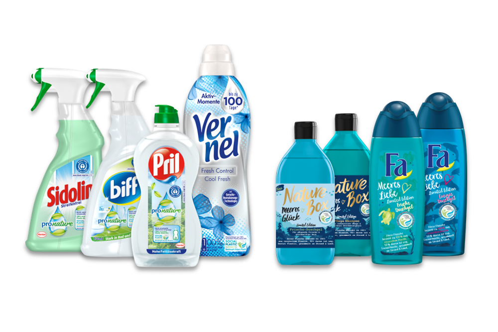 Earlier this year, Henkel launched Beauty Care and Laundry & Home Care products with packaging made of 100 percent recycled plastic – thereof up to 50 percent Social Plastic®.